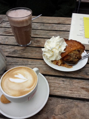 Apple tart with whipped cream. Really, really good,
