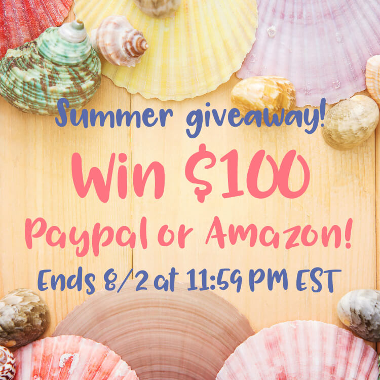 It's summertime, and this #giveaway is easy! #Win $100 in Amazon or PayPal cash. #GiveawayAlert
